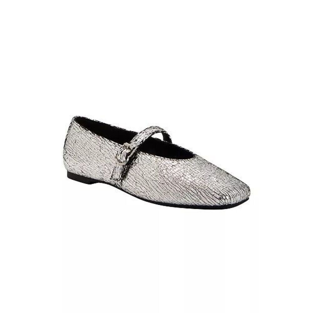 Katy Perry The Evie Mary Jane Flat Silver NEW